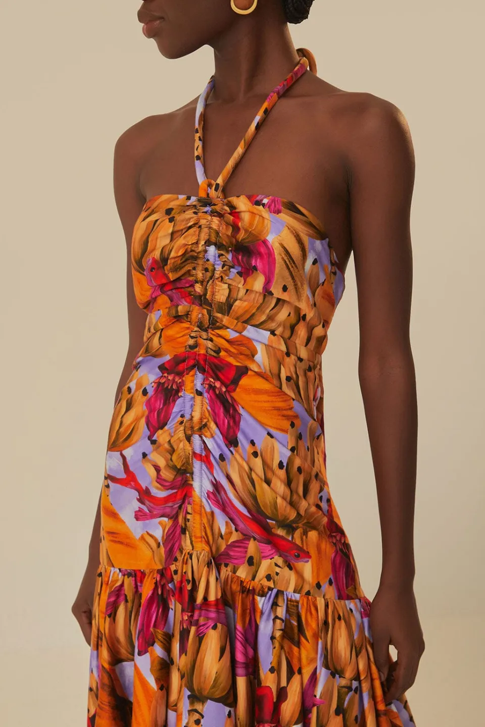 FARM Rio Lilac Banana Forest Organic Cotton Maxi Dress Sale