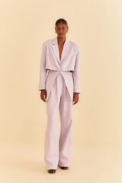 FARM Rio Lilac Cut Out Blazer New