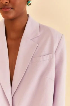 FARM Rio Lilac Cut Out Blazer New