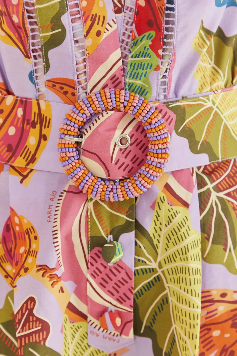 FARM Rio Lilac Romper | V neck | Beaks & Bananas Print Sale