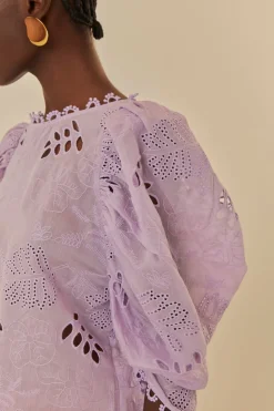 FARM Rio Lilac Sheer Blouse Outlet