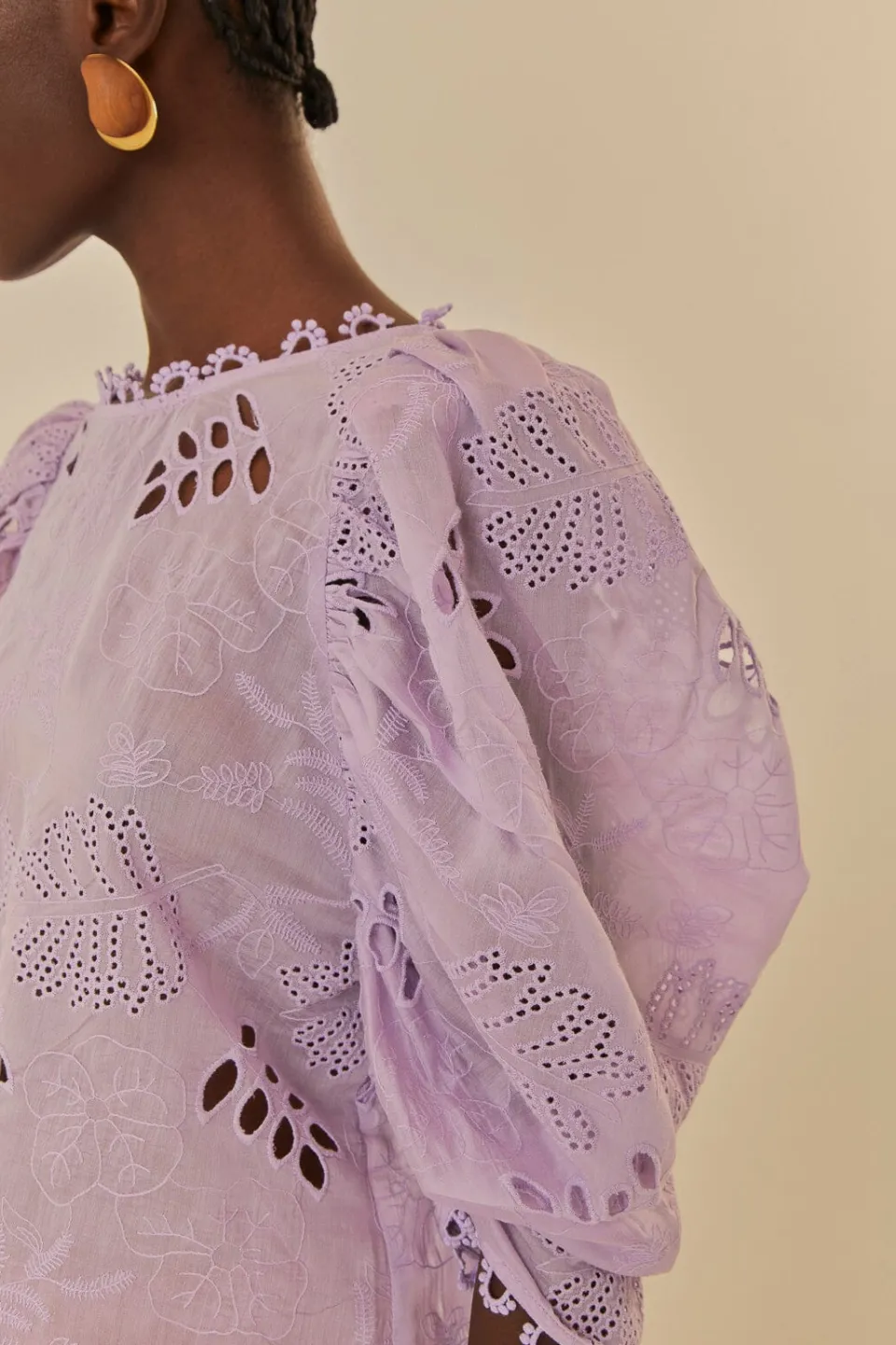 FARM Rio Lilac Sheer Blouse Outlet