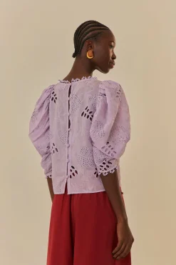 FARM Rio Lilac Sheer Blouse Outlet
