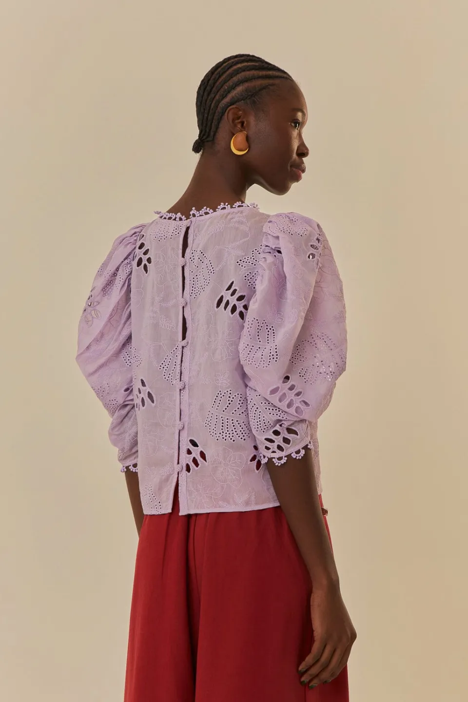 FARM Rio Lilac Sheer Blouse Outlet