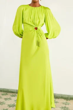 FARM Rio Lime Circle Cut Out Lenzing™ Ecovero™ Viscose Midi Dress Sale