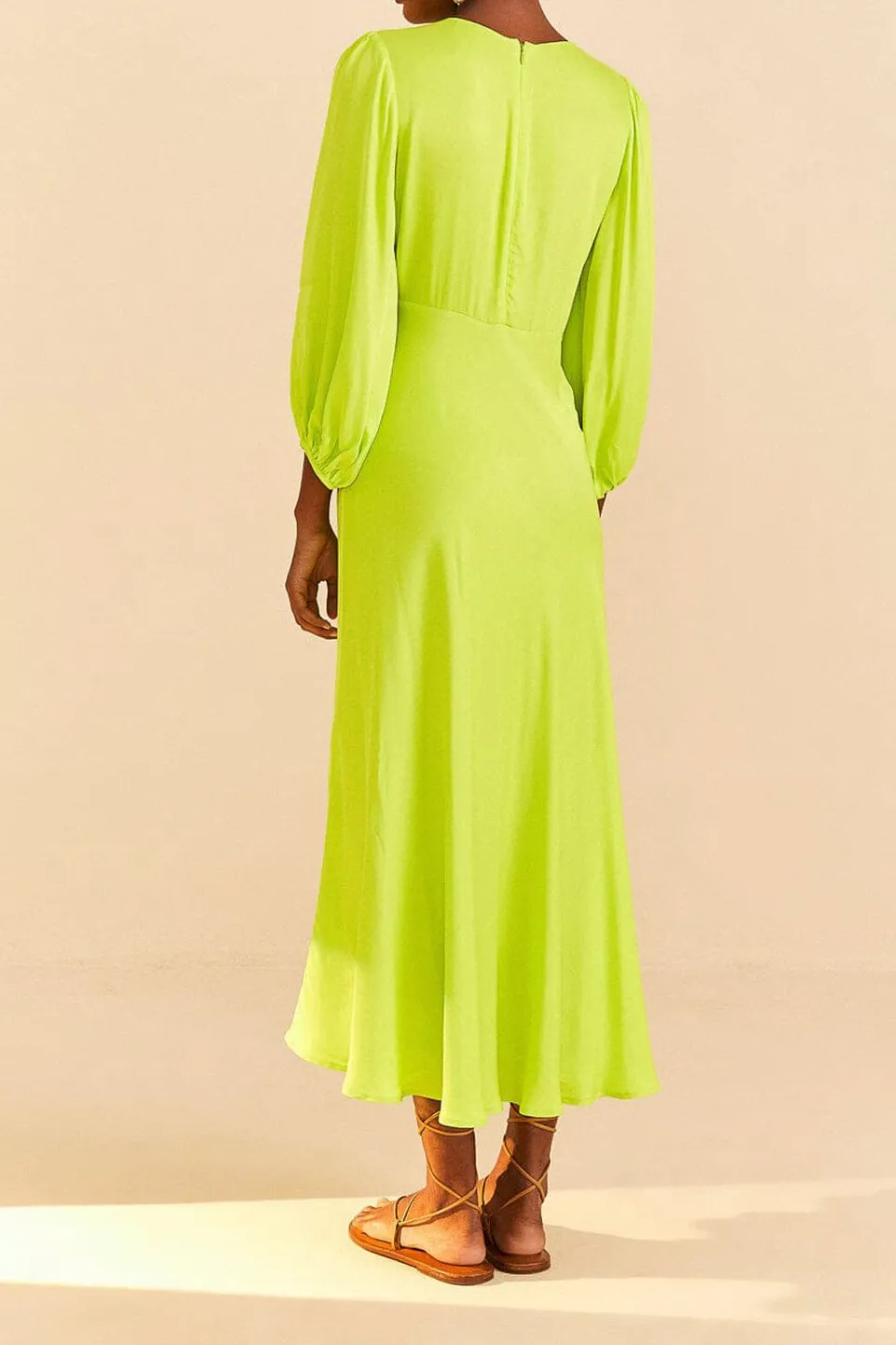 FARM Rio Lime Circle Cut Out Lenzing™ Ecovero™ Viscose Midi Dress Sale
