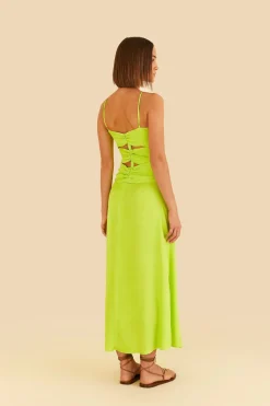 FARM Rio Lime Green Lenzing™ Ecovero™ Viscose Sleeveless Midi Dress Outlet