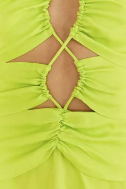 FARM Rio Lime Green Lenzing™ Ecovero™ Viscose Sleeveless Midi Dress Outlet