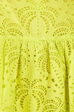 FARM Rio Lime Green Palm Tree Richelieu Blouse Sale