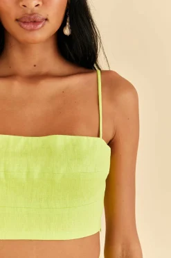 FARM Rio Lime Sleeveless Crop Top Outlet