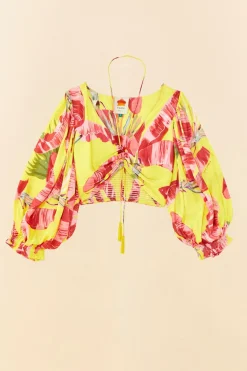 FARM Rio Lime Sweet Jungle Lenzing™ Ecovero™ Viscose Crop Top Sale