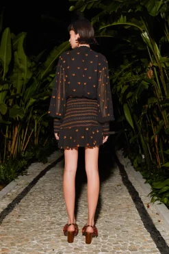 FARM Rio Lurex Bananas Embroidered Mini Dress Sale