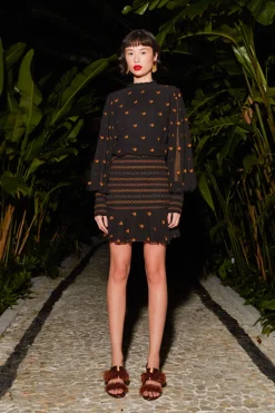 FARM Rio Lurex Bananas Embroidered Mini Dress Sale