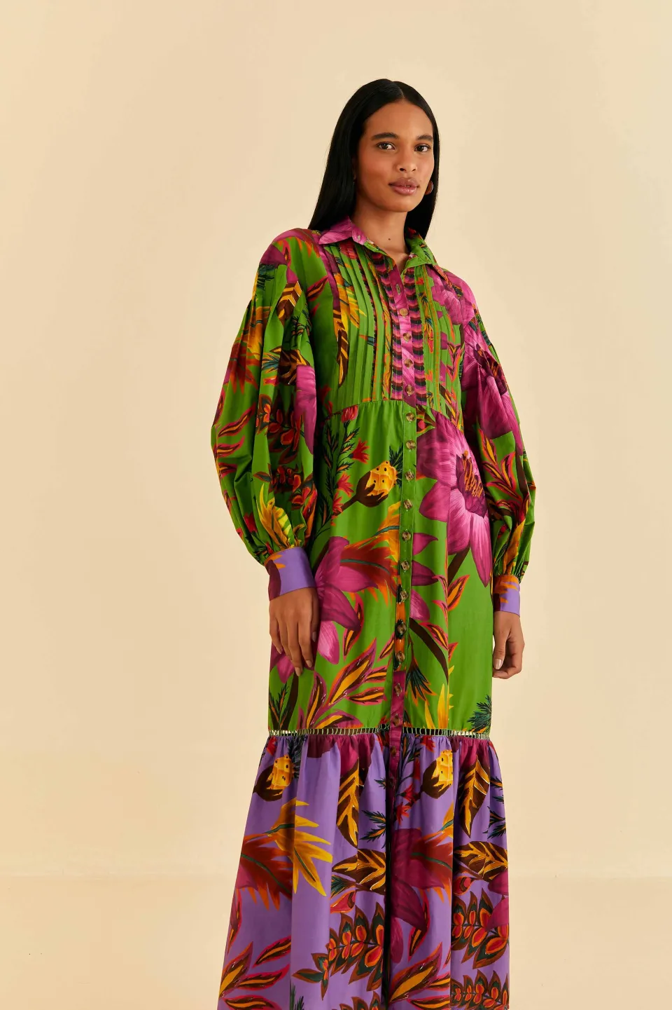FARM Rio Maxi Flowers Organic Cotton Maxi Dress Outlet