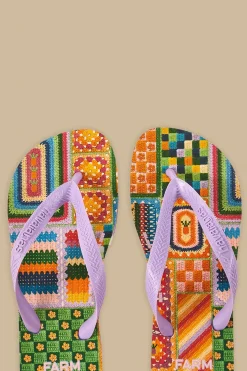 FARM Rio Mixed Crochet Havaianas Sandals Discount