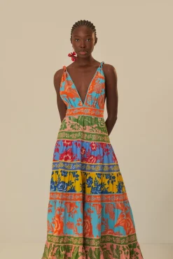 FARM Rio Mixed Lace Garden Midi Dress Clearance