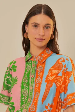 FARM Rio Mixed Lace Garden Scarves Romper Clearance