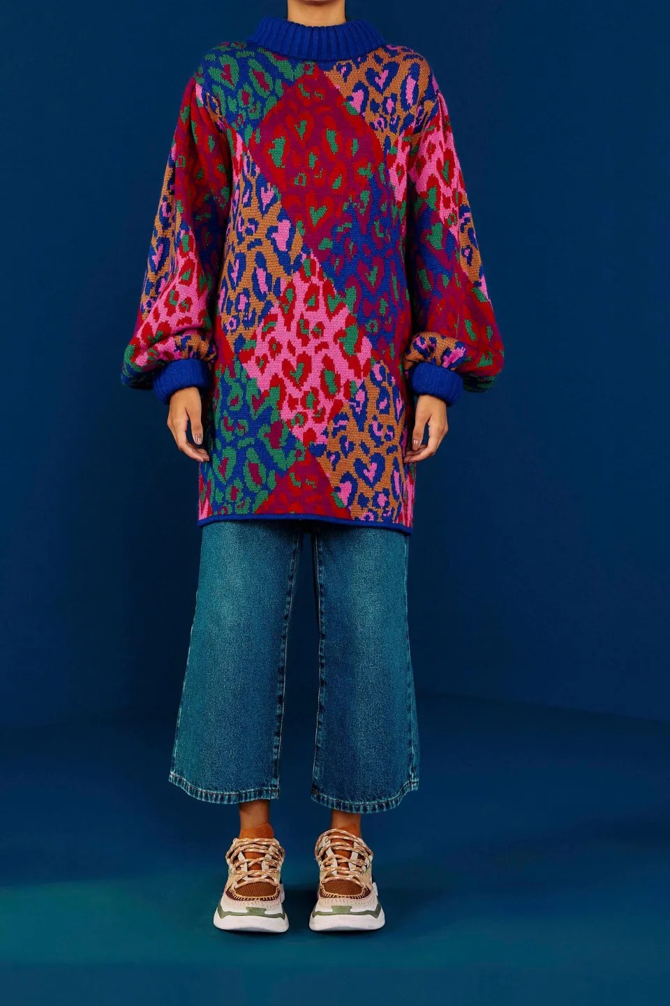 FARM Rio Mixed Leopard Pop Sweater Dress Sale