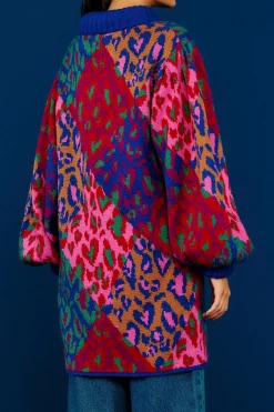 FARM Rio Mixed Leopard Pop Sweater Dress Sale