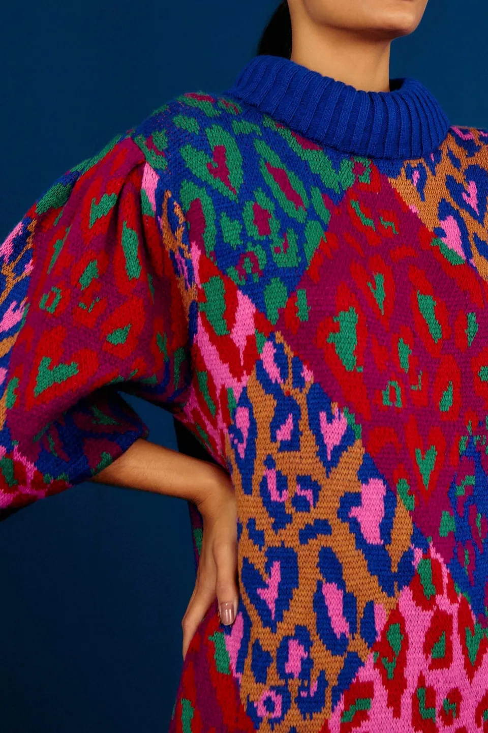 FARM Rio Mixed Leopard Pop Sweater Dress Sale