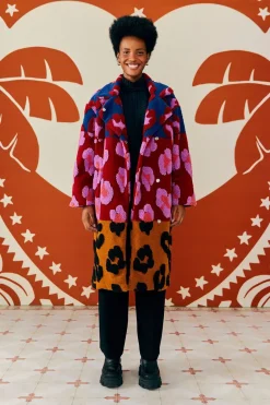 FARM Rio Mixed Leopards Fleece Coat Online