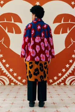 FARM Rio Mixed Leopards Fleece Coat Online