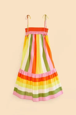 FARM Rio Mixed Neon Floral Red Midi Dress Sale