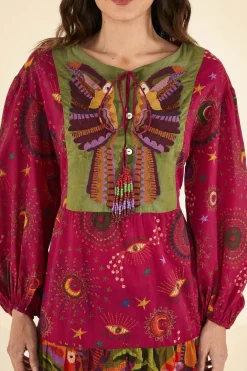 FARM Rio Mixed Prints Embroidered Yoke Maxi Dress Best