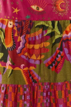 FARM Rio Mixed Prints Embroidered Yoke Maxi Dress Best