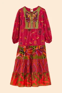 FARM Rio Mixed Prints Embroidered Yoke Maxi Dress Best