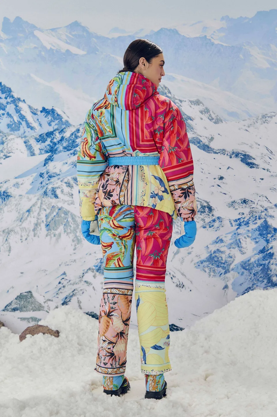 FARM Rio Mixed Scarves Ski Puffer Jacket