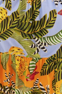 FARM Rio Mixed Striped Bananas Maxi Dress New