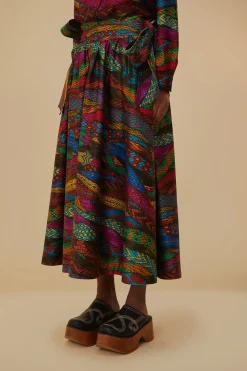 FARM Rio Multicolor Mirage Midi Skirt Sale