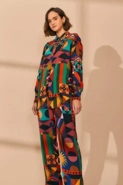 FARM Rio Multicolor Tropical Shapes Pants Discount