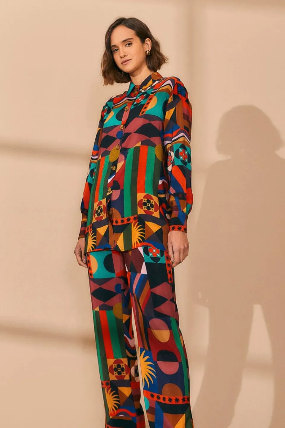 FARM Rio Multicolor Tropical Shapes Pants Discount