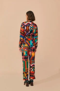 FARM Rio Multicolor Tropical Shapes Pants Discount