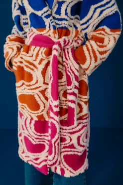 FARM Rio Multicolored Wild Hearts Fleece Coat Discount