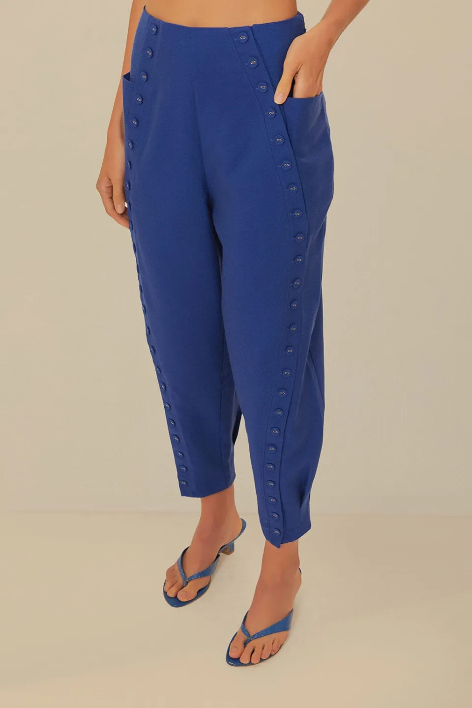 FARM Rio Navy Blue High Waisted Pants Discount
