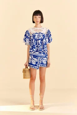 FARM Rio Navy Blue Jungle Scarf Blouse Sale