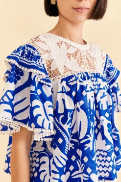 FARM Rio Navy Blue Jungle Scarf Blouse Sale
