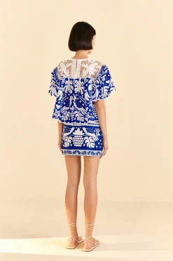 FARM Rio Navy Blue Jungle Scarf Blouse Sale
