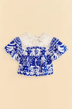 FARM Rio Navy Blue Jungle Scarf Blouse Sale