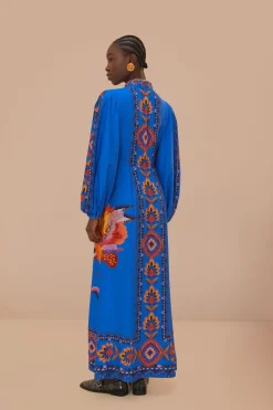 FARM Rio Navy Blue Lucy Floral Tapestry Maxi Dress Hot