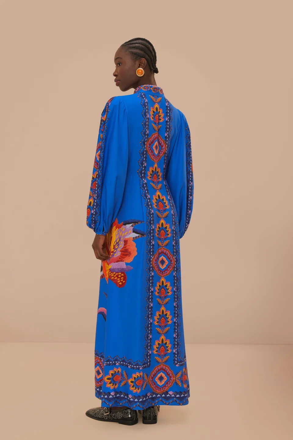 FARM Rio Navy Blue Lucy Floral Tapestry Maxi Dress Hot