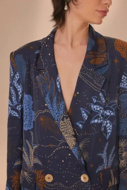 FARM Rio Navy Blue Night Jungle Blazer Discount