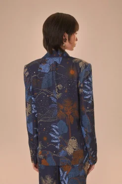 FARM Rio Navy Blue Night Jungle Blazer Discount