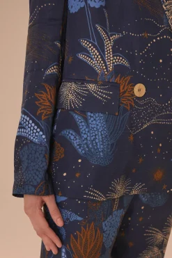 FARM Rio Navy Blue Night Jungle Blazer Discount
