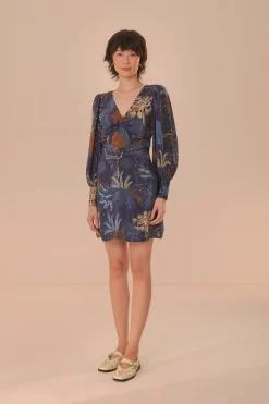 FARM Rio Navy Blue Night Jungle Mini Dress Online