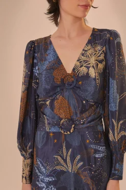 FARM Rio Navy Blue Night Jungle Mini Dress Online