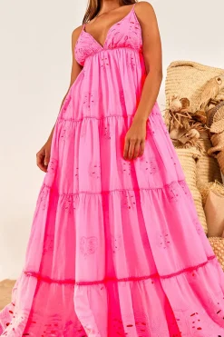 FARM Rio Neon Pink Maxi Dress Outlet